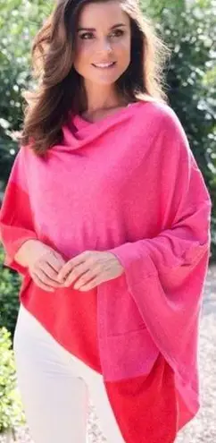 Shiraleah  Madeleine Pink Colorblock Soft Travel Poncho O/S