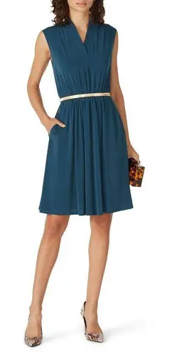 Of Mercer Park Place Dress in Teal XSmall Womens Jersey Modest Blue Size XS