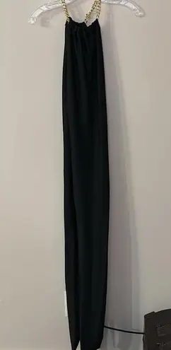 NWOT Cape Clique Black Criss Cross Wrap Waist Style Halter Crop Top Chain Mob Size L