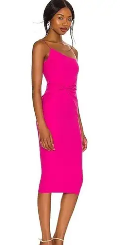 Nookie NWT Lust One Shoulder Midi Dress in Neon Pink