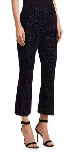 Derek Lam NEW 10 CROSBY Corinna Velvet Leopard-Print Crop Flare Pants 4