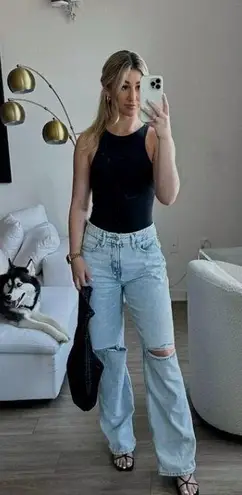 SKIMS Fits Everybody High Neck Bodysuit in Onyx Black Size XX-Small