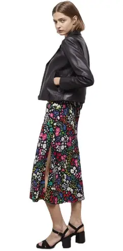 The Kooples Multicolor Floral Printed Midi Skirt Size 1 (Small)