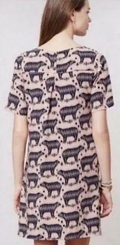 Maeve by Anthropologie Polar Bear Mini Shift Dress with Pockets Size 2 EUC