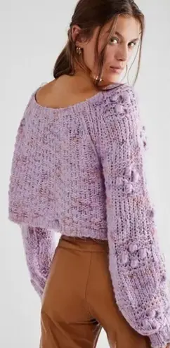 Free People NWT  Sunset Cloud Pullover Sweater In Violet Glow Combo