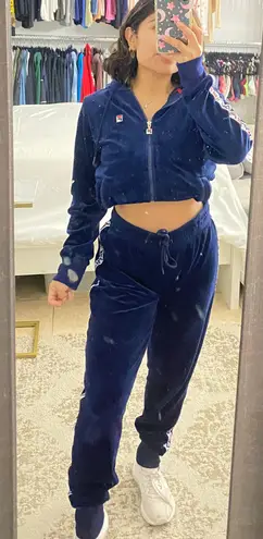 FILA Royal Blue Velvet Matching Sweat Set