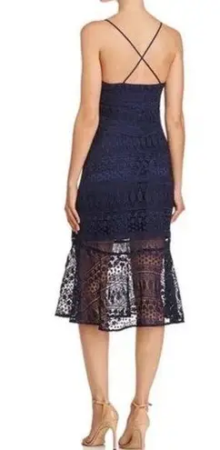 Likely  Revolve navy blue lace crochet darby cocktail dress size 4 wedding guest