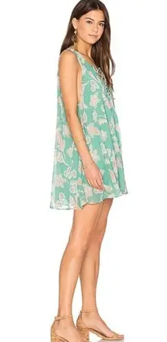 Show Me Your Mumu  Rancho Mirage Lace Up Mini Shift Dress Jadely Paisley