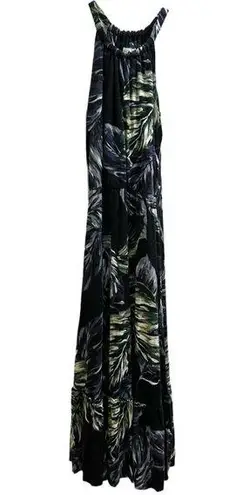 Cynthia Rowley Black Tropical Floral Midi Dress