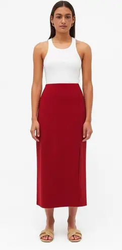 NYCC New York Clothing Co. Elegant Red Midi Skirt. Size