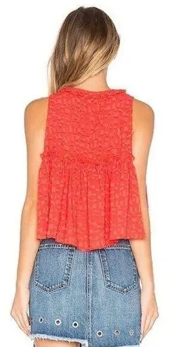 IRO Ragnhild Swing Textured Babydoll Tank in Red/Orange Size 6 / 36