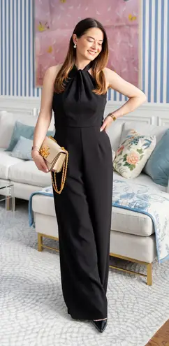 Julia Jordan NWT Halter Neck Wide Leg Black Jumpsuit