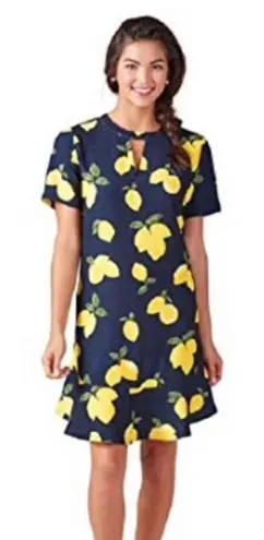 Mud Pie Lemon Print Dress summer short sleeve fun garden party bbq casual dress