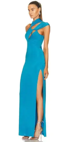 Et Ochs x Revolve June Cutout Ruched Gown in Cyan Blue Size 6 New w/Tag $1,695