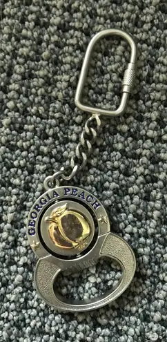Georgia Peach Spinner Bottle Opener Keychain
