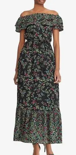 Ralph Lauren NWT Lauren  Floral Off The Shoulder Maxi Dress