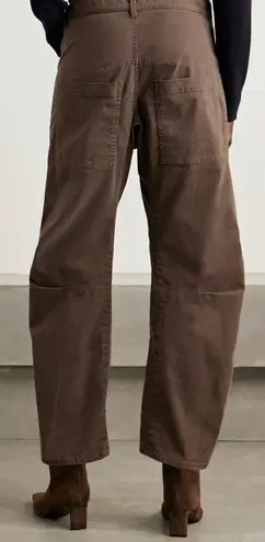 Nili Lotan Shon Stretch Cotton Twill Barrel Pants Slouchy In Espresso Brown Sz 6