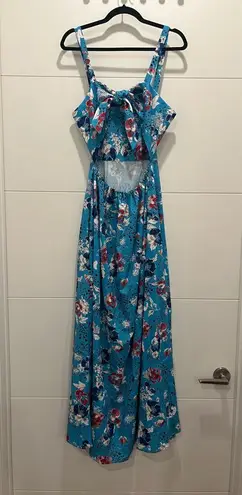 Blue and Black Printed Floral Maxi Dress Size M Size M