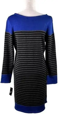 Ronni Nicole  Sweater Dress XL Stripes Royal Blue Black Gray New