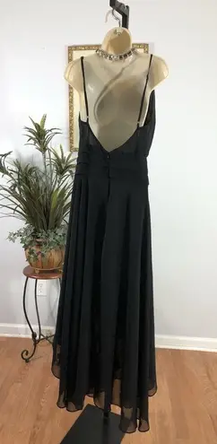 Lulus Women Small Maxi Dress Coveted Ballroom Evening Grown Formal Wear Black