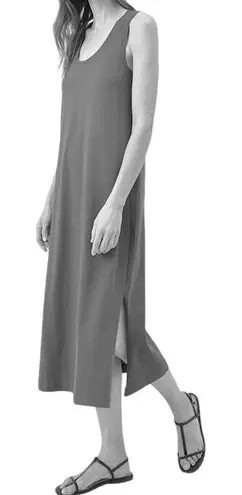 Pact Softspun Gray Tank Dress Midi Dress XS Organic Cotton Side Slits Casual