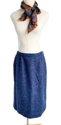 Pendleton  vintage colorful boucle plaid 100% wool pencil skirt size medium M