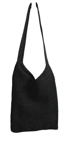 The Sak Crochet Shoulder Bag Black Boho Casual Everyday Purse