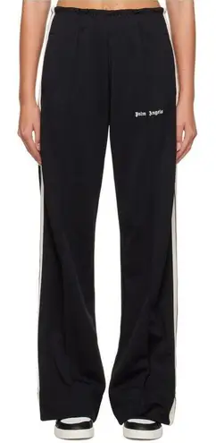 Palm Angels Track Pants Womens Large 44 Black Striped Wide Leg Street Sporty US8