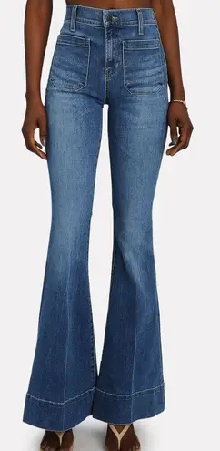 Veronica Beard Sheridan Exaggerated Flare High Rise Jeans Keystone Blue Size 20