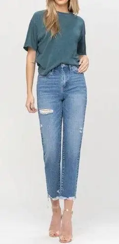 Vervet by Flying Monkey Distressed High Rise Mom Jeans