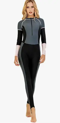 One Piece Women's Full Body Swimsuit Rash Guard  Long Sleeve Long Leg Swimwear with UV Sun Protection