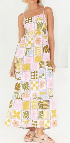 Paper Heart Colorful Patchwork Tie Back Maxi Dress