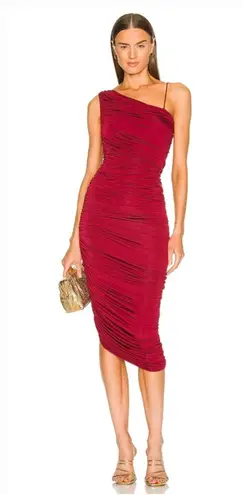 L'Academie Adele Midi Dress in Burgundy XS