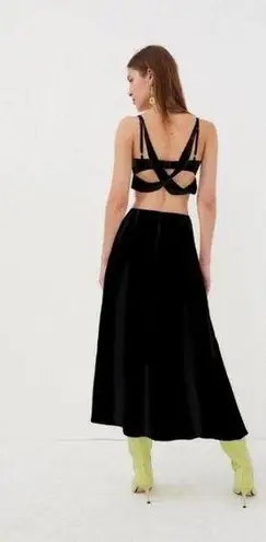 For Love & Lemons Black Yuri Cutout Midi Cocktail Dress Size Medium