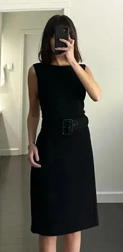 Calvin Klein Belted Midi Dress Black Size 12