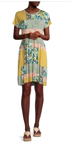 Johnny Was Patchwork Knit Jersey Minidress