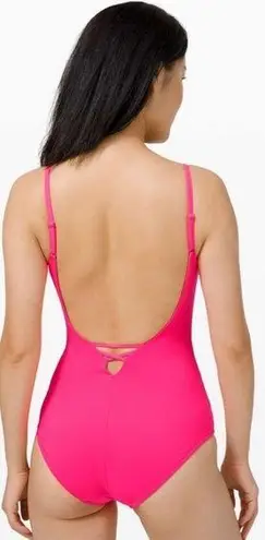 Lululemon  Salt Laced One Piece Swimsuit Pink Highlight Size 12 Nwt