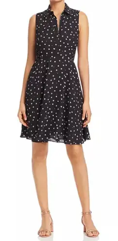 Kate Spade New York Black Daisy Dot Dress Sleeveless Shirt Dress Size 8