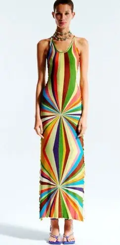 Siedres colorful Solana Sun Ray Knit Maxi Dress Maxi Dress NEW Red Size L