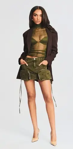 NEW SER.O.YA Finn Cargo Skirt Vintage Army Green Plus Size approx 3X Mini Skirt