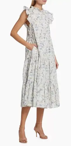 En Saison Eliza Floral Dress Size Small Midi Ruffle Tiered Eyelet