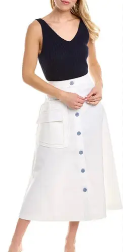 Lela Rose Pearl by white button front skirt