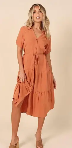 Petal and Pup  Adara Midi Dress in Orange 