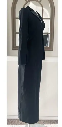 STAUD Humboldt Satin Lapel Gown Maxi Dress in Black Size M New w/Tag Retail $465