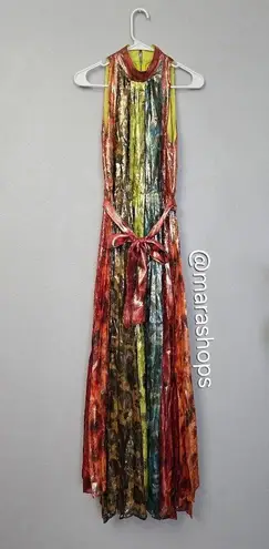 Alice + Olivia  Mertie Mock Neck Pleated Maxi Dress