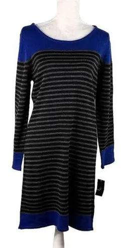 Ronni Nicole  Sweater Dress XL Stripes Royal Blue Black Gray New