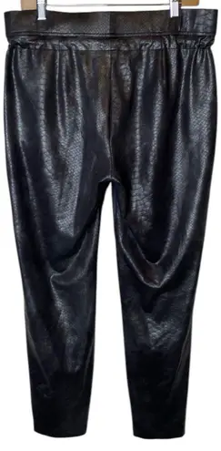 Raffaello Rossi Candice O Less Faux Leather Black Pant Jogger size 42 / US 12