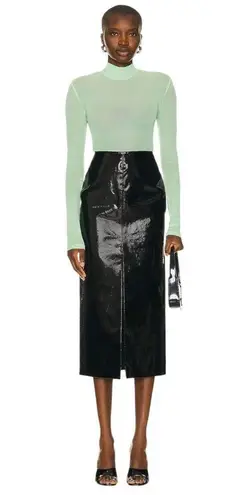 David Koma Long Sleeve Mesh Bodysuit in Mint UK 10 New Womens Long Sleeve Top Green Size 6