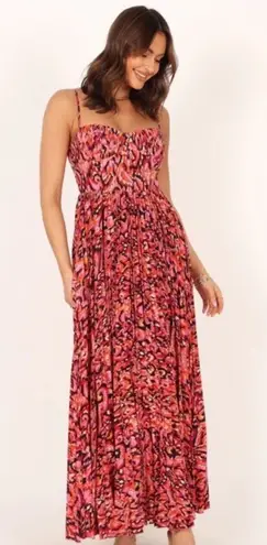 Petal and Pup Petal & Pup Achanti Pleated Maxi Dress Pink Multi Sleeveless Zip Up Size XL NWT - Image 1