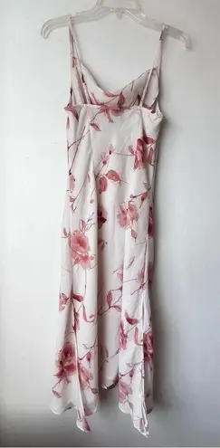 New York And Company Vintage 00s Y2K Off White Red Floral Midi Dress 4